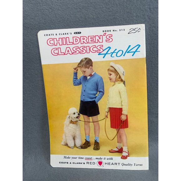Vintage Coats & Clark's Children's Classics Knitting Pattern Book 512 - Picture 2 of 2